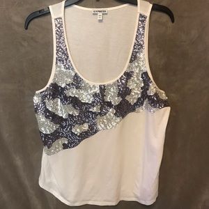 Express sequin top size large
